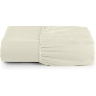 Imagem de Lençol Viúva 200x100x25 Micro Percal 400 Fios Palha - MRR CONFECÇÕES E