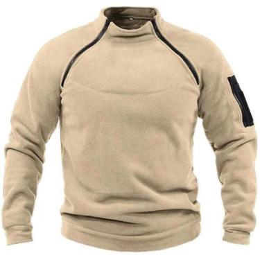 Imagem de Jaqueta Tática Masculina De Fleece, À Prova De Vento, Quente E Térmica