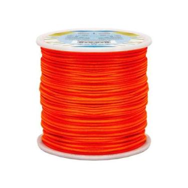 Imagem de Fio de Seda 1.0 mm Cordão Rabo de Rato 1 e 0 mm Laranja Neon Rolo 100 