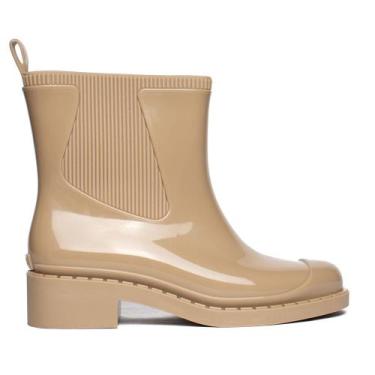 Imagem de Bota Galocha Feminina Zaxy Wide Impermeável Bege, Bege, 39