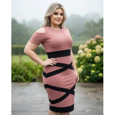 Imagem de Vestido Midi Plus Size X Moda Feminina Evangélica - Miss FLOWER, Rosê,