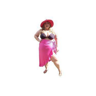 Imagem de Saia Pareô Do 52 Ao 60 - Saída De Praia Plus Size - Litto, 58, Rosa, C