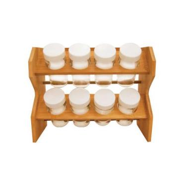 Imagem de Porta temperos bambu 08pcs - YOI