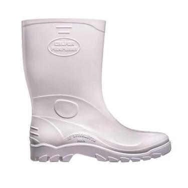 Imagem de Bota de PVC com Forro branca Cano Médio Calfor Stivatto Max Numeração 