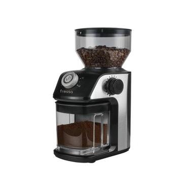 Imagem de MOEDOR ELÉTRICO FRESSA PARA CAFÉ COM 18 NIVEIS DE MOAGEM EM AÇO INOX 150W PRETO 127V FR02