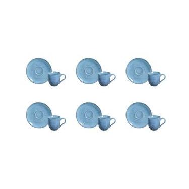 Imagem de Conjunto de Xícaras e Pires de Café Porto Brasil Bio Breeze 120ml - 6 Peças