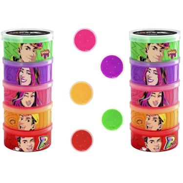 Imagem de Kit 2x Slime Infantil Torre dos Rosa Youtubers 5 Cores Oficial Licenciada Gelelé