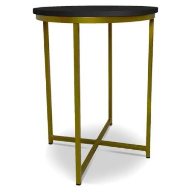 Imagem de Mesa De Canto Alta Gana - Dourada/Preta - Genus Móveis, Dourado/Villan
