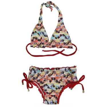Imagem de Biquini meninas com lateral larga  nº 4 AO 10 Mar & Flor, Vermelho, 10