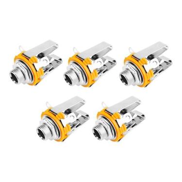 Imagem de Kit 5 Conector P10 Jack Estéreo Circuito Aberto Para Painel E Instrume