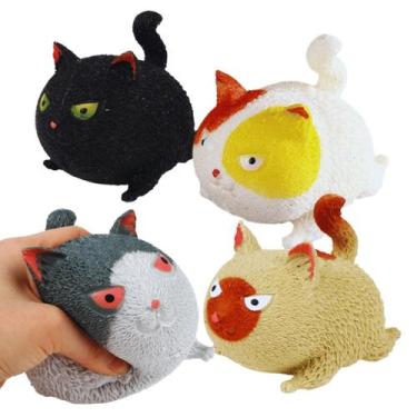 Imagem de Brinquedo Anti Stress Gatinho Fofo de Apertar Relaxante - Commercedai,