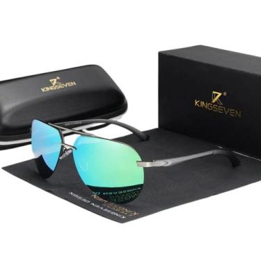 Imagem de Óculos De Sol Masculino Kingseven Aviador Polarizado Proteção UV400 Lu