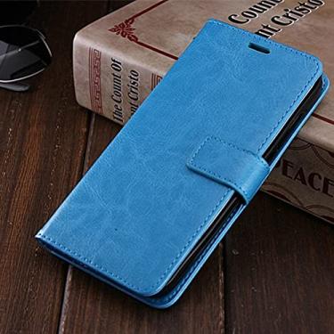 Imagem de Capa de telefone de luxo retro flip Capa de couro para Huawei P8 P9 P10 P20 Lite Mini Y3 Y5 Y6 2017 4C 5C 6A 6C 7X 7C 7A Pro 8 9 10, Azul, Para P Smart