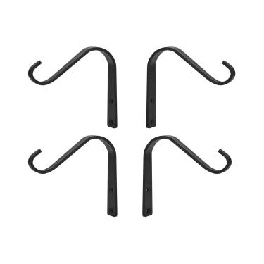 Imagem de Ganchos para plantas Herngee, 12,7 cm, ganchos de parede de ferro fundido rústico para pendurar plantas no exterior, ganchos de plantas resistentes, suportes decorativos para pendurar em ambientes internos (pacote com 4)