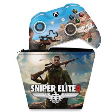 Imagem de Capa Case E Skin Compatível Xbox One Slim X Controle - Sniper Elite 4