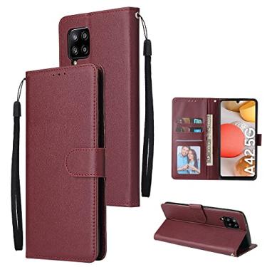 Imagem de Para Samsung A52 A72 A71 A20E A10 A12 A21S A31 A32 A41 A51 Flip Leather Case Para Galaxy A5 2017 A6 A7 A8 2018 Case, WineRed, Para Galaxy A42 5G