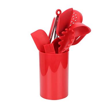 Imagem de Conjunto de utensílios de cozinha antiaderente, espátula, cozinha, pá, conjunto de utensílios de cozinha para uso doméstico e cozinha, vermelho, 9 peças