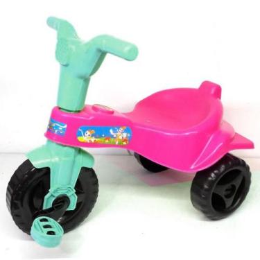 Imagem de Triciclo Infantil Rosa Baby C/ Adesivos Menina Pedalar - Omotcha