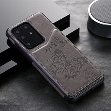 Imagem de Estojo macio para Samsung Galaxy S21 S20 FE S10 S9 S8 Plus Nota 8 9 10 20 Ultra A30S A50 Note10plus Cartões Bolsa Capa de Couro para Telefone, Cinza, Para S20FE (5G) S20Lite