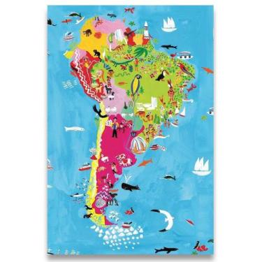 Imagem de Poster Decorativo 42cm X 30cm A3 Brilhante Mapa America Do Sul - Bd Ne