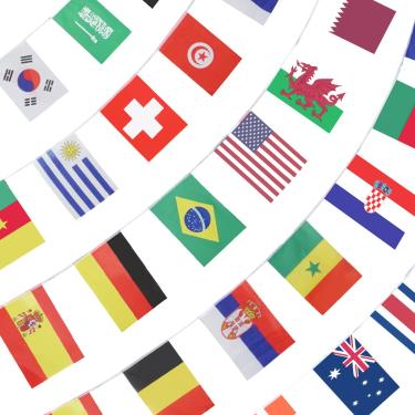 Imagem de ANLEY Bandeira de Corda de 32 Países, Bandeira Internacional de Bandeirinha de Bunting, Decoração para Inauguração, Bar Esportivo, Eventos para Festas - 33 Pés 32 Bandeiras