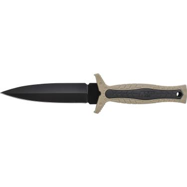 Imagem de Smith & Wesson SWMPF3BR Faca de lâmina fixa de alto carbono S.S. de 22,86 cm com lâmina de borda dupla de 11,66 cm e cabo emborrachado para tática, sobrevivência e EDC