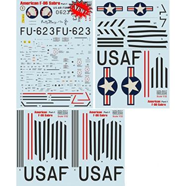 Imagem de Decalque molhado para avião americano F-86 SABRE PART-1 WWII 1/32 PRINT SCALE 32-017