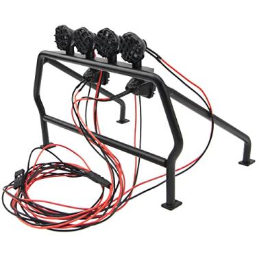 Imagem de ShareGoo Gaiola de Rolo de Metal RC com Luz LED Compatível com Axial SCX10 D90 Tamiya CC01 RC4WD Trail 1/10 RC Rock Crawler