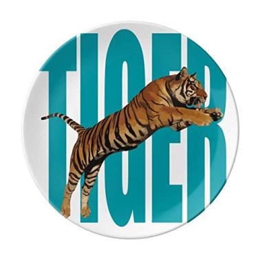 Imagem de Prato feroz Feline Tigers decorativo porcelana salver louça jantar prato
