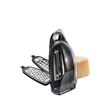 Imagem de Ralador de palma Simposh | Ralador portátil compacto para especiarias de canela de chocolate com queijo | Zester para limão de frutas cítricas laranjas | Descascador para frutas de vegetais de maçã | 3 lâminas diferentes