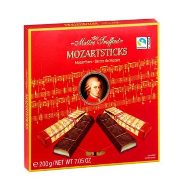 Imagem de Barras Chocolate Mozart Recheados Marzipã De Pistache 200G - Gunz