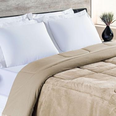 Imagem de Coberdrom Allure Queen Manta Plush + Malha 1 Peça Cáqui