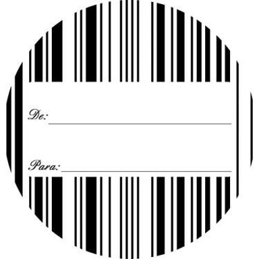 Imagem de Etiqueta Para Presente De/Para Oval Preta/Branca , Cartela com 100 Grespan, Multicor