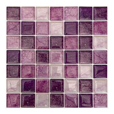 Imagem de Pastilha Adesiva Mármore Ametista Kit 4 Placas Material 3 M