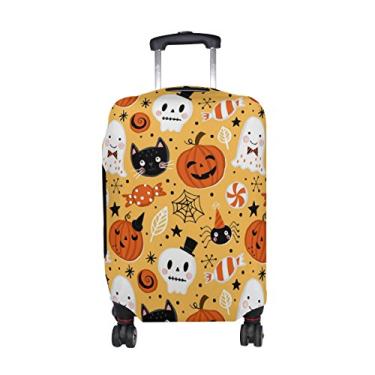 Imagem de U LIFE – Capa protetora de bagagem vintage Happy Halloween Pumpkin Boo, Multi, Only Luggage Cover Size L