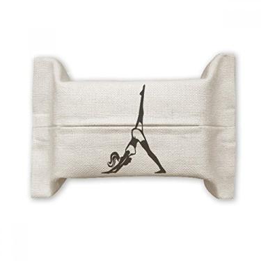Imagem de Leg Motion Yoga Girl Keep Healthy Sports Face Suporte de capa de papel para lenços faciais Bolsa de linho de algodão