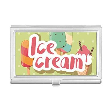 Imagem de Porta-cartões de visita com estampa de sorvete de picolé verde