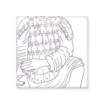 Imagem de Guerreiro de terracota chinês, azulejo de cerâmica brilhante, decalque de tijolo esmaltado