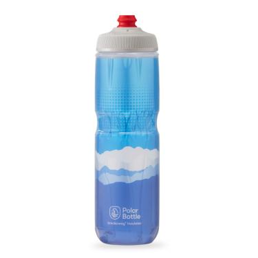 Imagem de Polar Bottle Garrafa de água isolada Breakaway – livre de BPA, garrafa de apertar de ciclismo e esportes (amanhecer ao anoitecer – azul e prata, 680 ml)