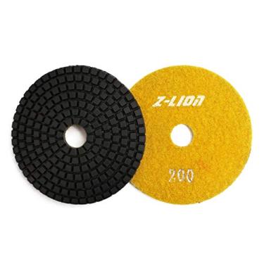 Imagem de Almofadas de polimento de diamante de 10,16 cm grão 200 para bancada de pedra de granito mármore de concreto (2 peças)