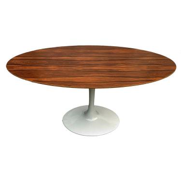 Imagem de Mesa Saarinen Oval Pau Ferro 160x90cm - Base Branca