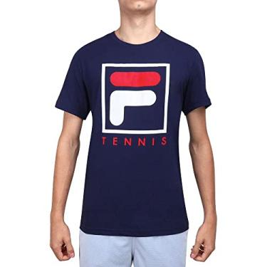 Imagem de Camiseta Soft Urban, FILA, Masculino, Marinho/Branco/Vermelho, G