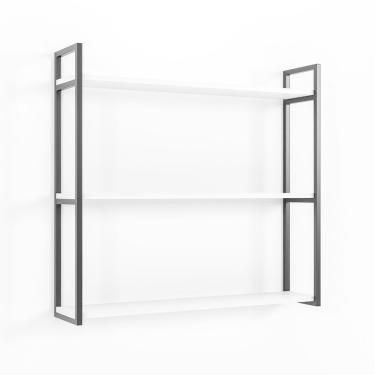 Imagem de Prateleira Industrial 3 Níveis com Armação de Metalon Preto 75x18x80