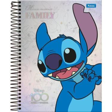 Imagem de Caderno Stitch Disney 100 Anos 1 Materia Capa Dura 80 Folhas - Foroni
