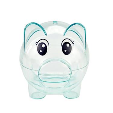 Imagem de NOLITOY Cofrinho De Desenho Animado Banco De Moedas De Porco Fofo Caixa De Dinheiro Transparente Para Presentes De Meninos E Meninas (Azul)