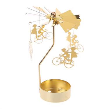 Imagem de Suporte giratório suportes de luz giratória bandeja de decoração de mesa de Natal castiçais rotativos para velas decorativas de casamento e férias