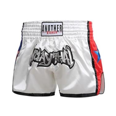 Imagem de ARIASS Shorts de mma, shorts de boxe, calções de treinamento cruzado de bjj, shorts de muay thai, artes marciais, gaiola de treino, roupa de luta para academia unissex (Color : White, Size : X-Small