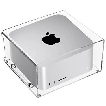 Imagem de CaSZLUTION Suporte de mesa de acrílico para Apple Mac Studio, suporte compatível com Mac Studio M4/M2/M1 Max, Mac Studio M3/M2/M1 Ultra, Mac mini M1 M2 M2 Pro 2010-2023 (transparente)
