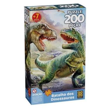 Imagem de Puzzle 200 Peças - Batalha Dos Dinossauro - Grow