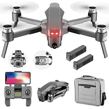 Imagem de Drone profissional com motor sem escova, drone GPS com câmera ESC 6K, quadricóptero com pan/inclinação eletrônica de 2 eixos, drones dobráveis 5G WiFi FPV transmissão, função de posicionamento triplo